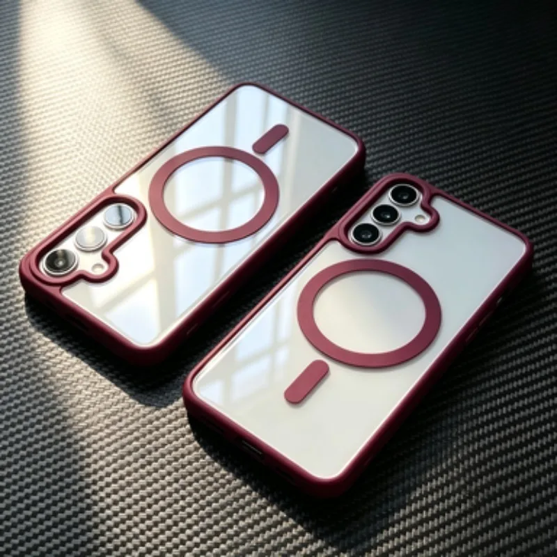 Luxury Transparent Anti-Slip Matte Magnetic Phone Case