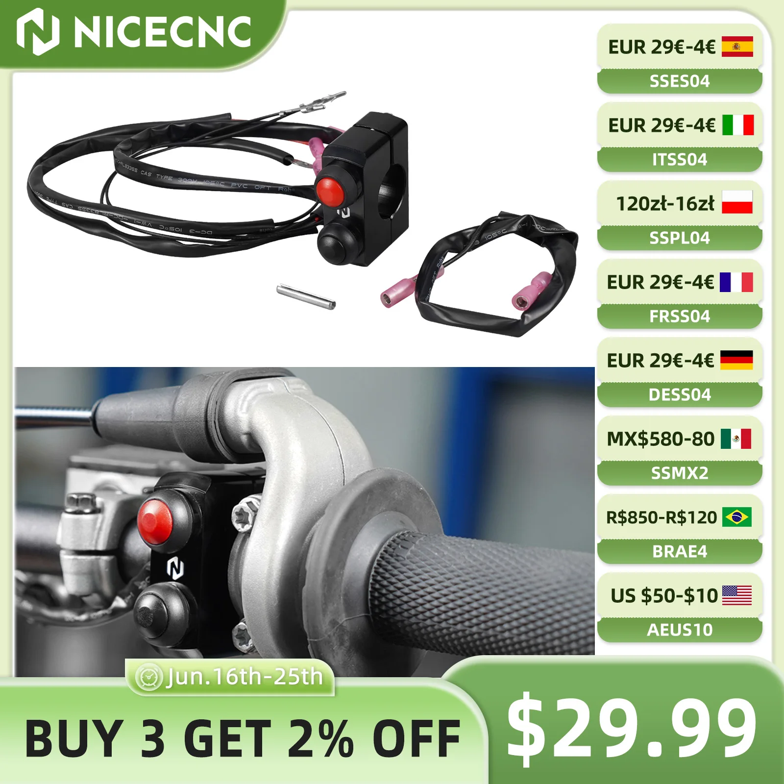 ゆう 2014-2023 ハスクバーナ TE 300 ストップスタートキルスイッチ