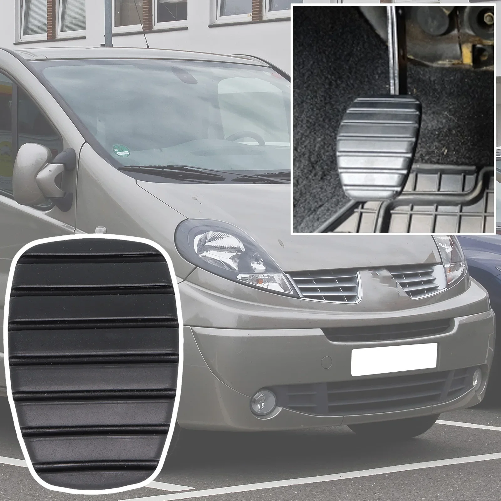 Rubber Brake Clutch Foot Pedal Pad Cover for Nissan Primastar NV300 Vivaro Mitsubishi Express Renault Trafic 2002 2003
