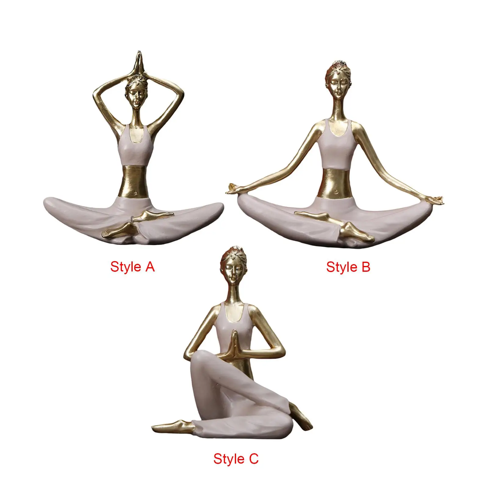 Yoga Statues Figurines Resin Crafts Ornament Yoga Girl Statue Yoga Sculpture for Desk Living Room Office Yoga Studio Shelf