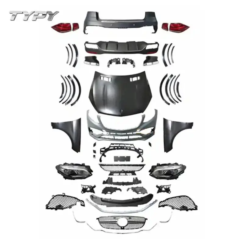 

Auto ML166 Upgrade to GLE63 AMG Style Bumper Grille Hood Fender Headlight Taillight Body Kit For Mercedess Benzs ML X166 W166