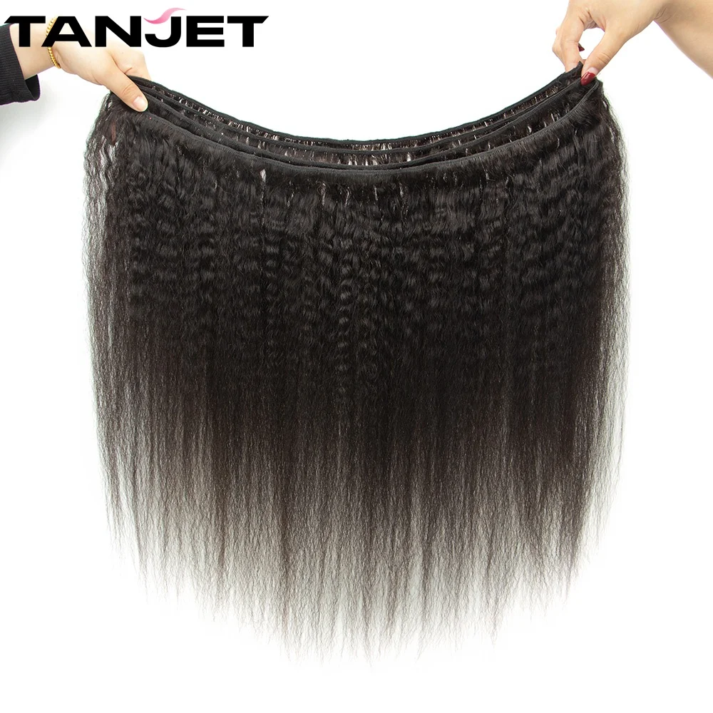 

Afro Brazilian Kinky Straight Human Hair Weft Black Women Real Remy Hair Extensions Natural Yaki Straight human Hair Bundles