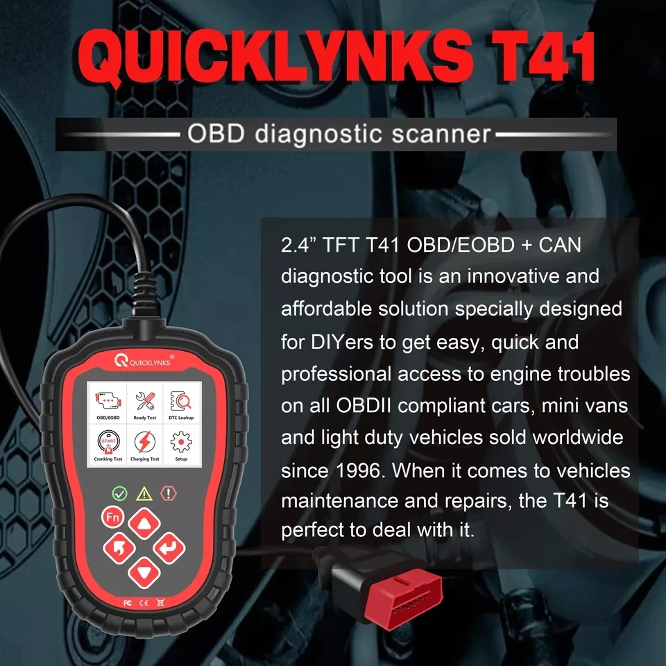 T41 OBDII Car Code Reader Scanner Automotive Diagnostic Vehicle Car To –  Gain Express