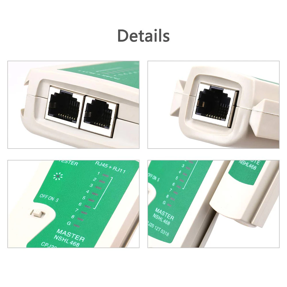 AMPCOM Network Cable Tester RJ45 Ethernet Cable Tester Lan Test Tool For Cat5 Cat6 CAT7 8P 6P LAN And RJ11 Telephone Network Cable Tester