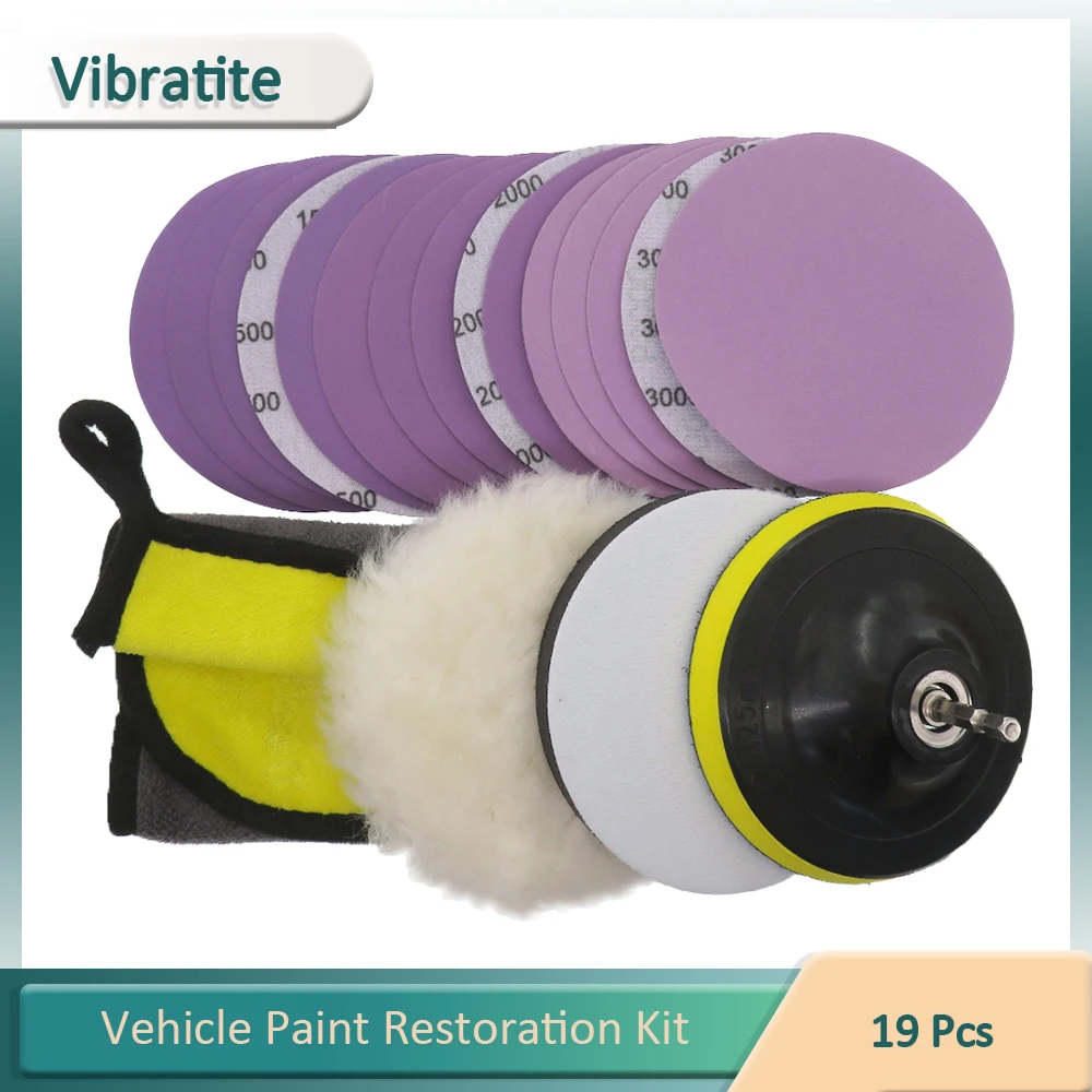 

5 Inch Vehicle Paint Restoration Kit Hook and Loop Sandpaper Automotive Scratch Remover Polishing Tools for Grinding Maching