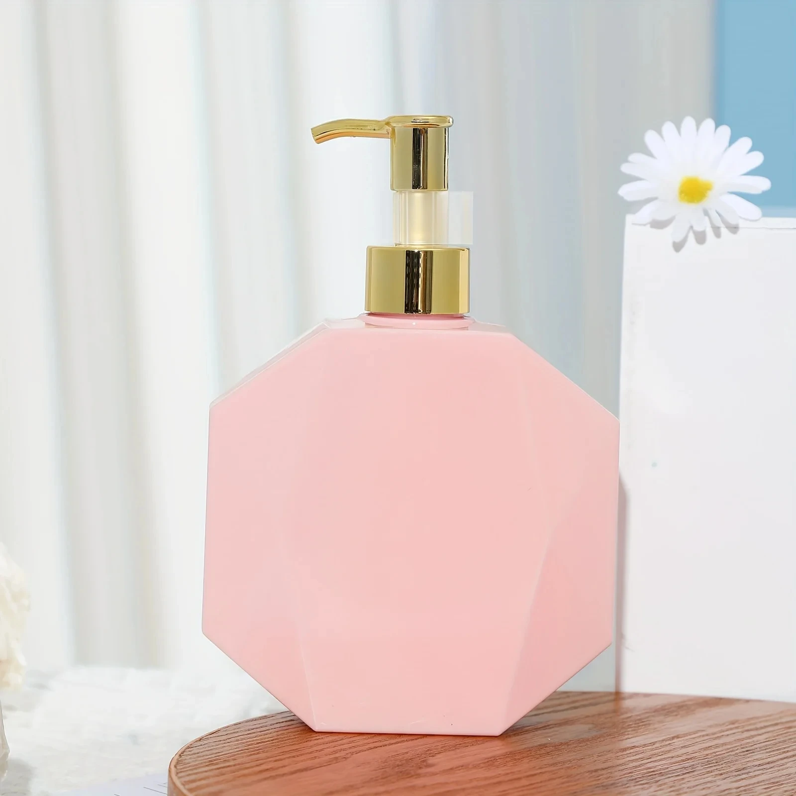 300ml Pink Diamond Shaped Pump Refillable and Reusable Storage Bottle for Shampoo Shower Gel Kitchen Bathroom soap dispenser refillable bottle shampoo dispenser soap dispenser bottle foaming soap dispenser refillable plastic bottles foam pump bottle plastic lotion bottle