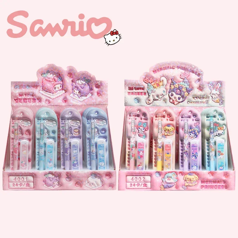 

24pcs Sanrio Mechanical Pencil Set My Melody Kuromi Cinnamoroll Student School Supplies Automatic Pencil Learning Stationery