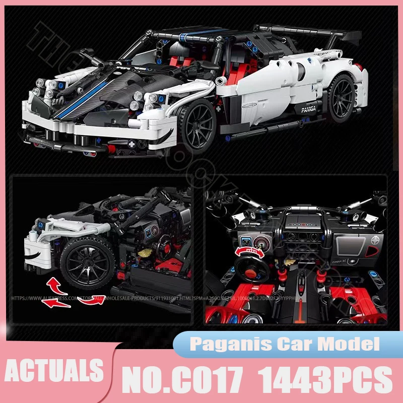 

City Power Sports Paganis Model High Tech MOC C017 Super Speed Racing Car Modular Building Block Brick Children Boy Toys Gifts