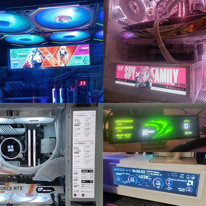 Tela Secundária Ips Lcd Usbc Compatível com Hdmi para Chassis de Computador Cpu Ram Monitor de Gpu Monitor Usb Não Aida64 88 - Imagem 3