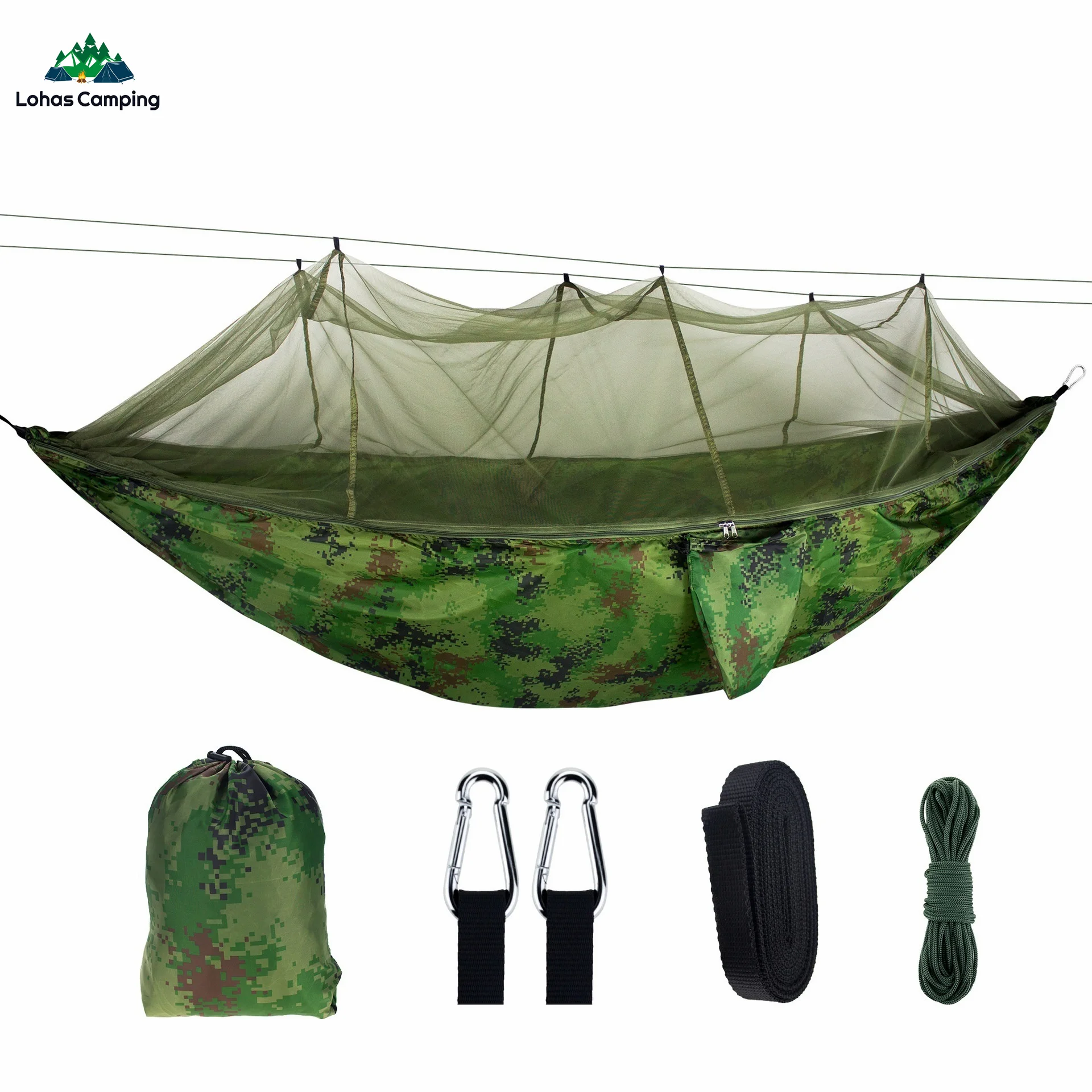 2 Person Camping Hammock Mosquito Net Outdoor Swing For Hanging Garden