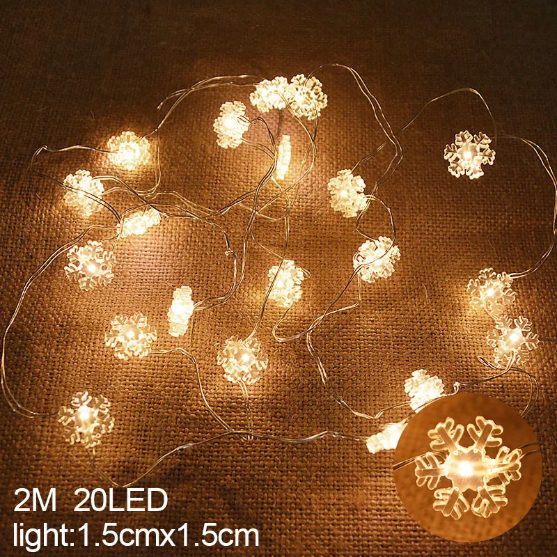 thumbnail image 1 of Adornos navideños con luces LED de copo de nieve para el hogar, guirnalda colgante, adorno para árbol de Navidad, regalo de Navidad 2024, Año Nuevo, 1 of 5