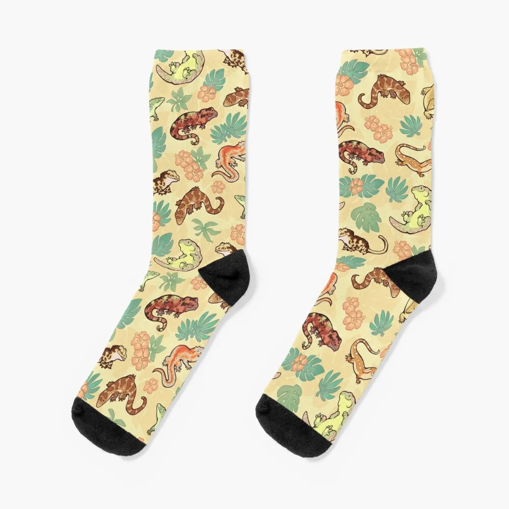 

Gecko family in yellow Socks Argentina colored luxury Socks For Man Women's