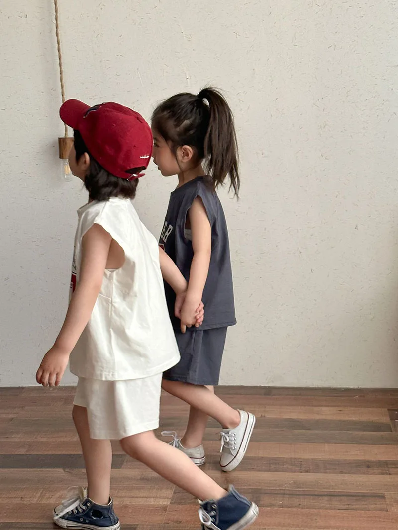 Cotton Summer Sports Set for Kids Boys Girls