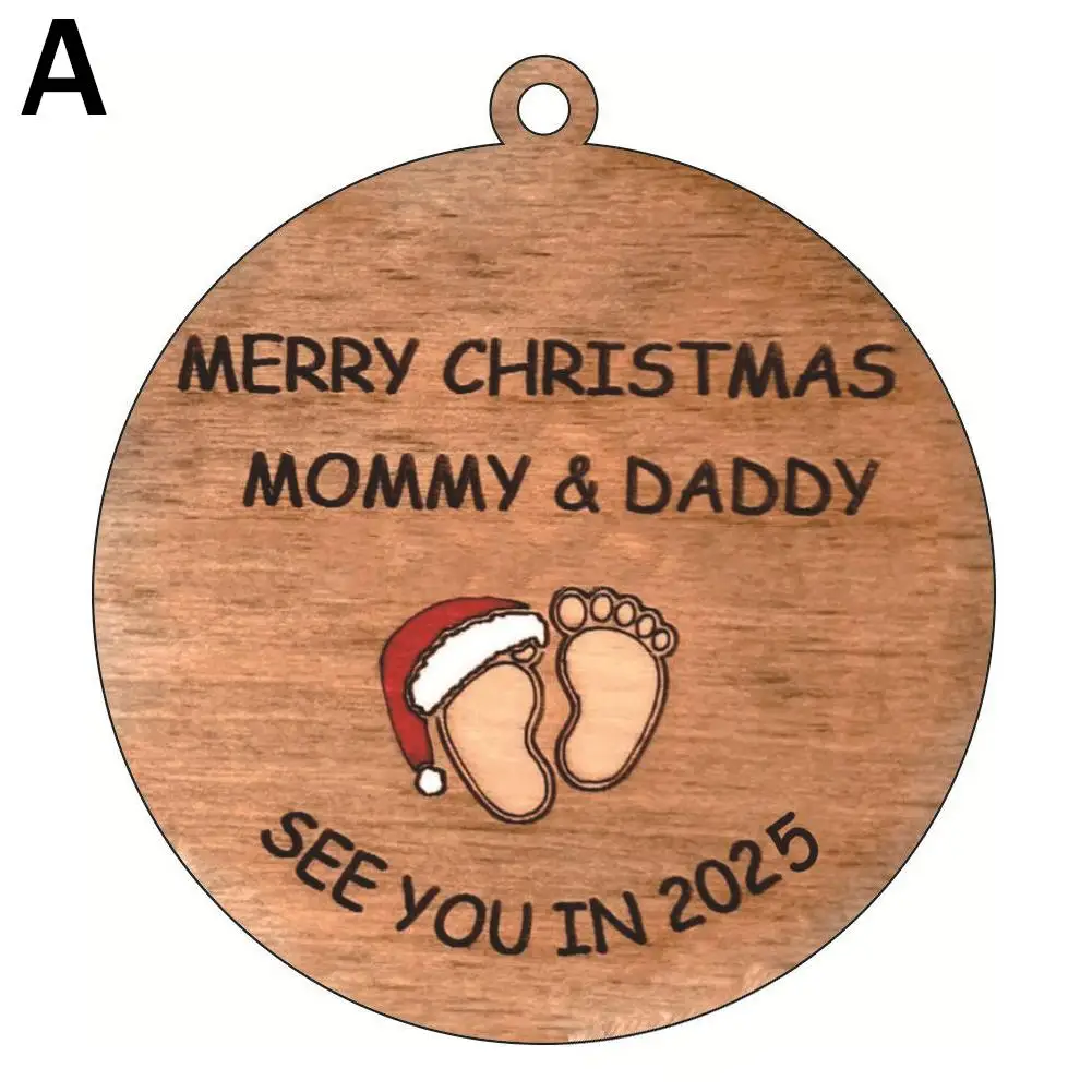 Merry Christmas Mommy And Daddy Ornament Family Ornament Christmas Tree Decorations Baby Announcement Board See You In 2025
