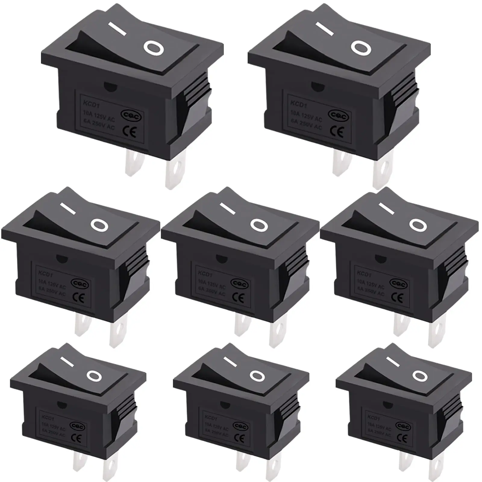 10 Stück Wippschalter Ein/Aus 12V 2-polig 2-Positionen SPST Auto Boot Wippschalter AC 6A/250V 10A/125V
