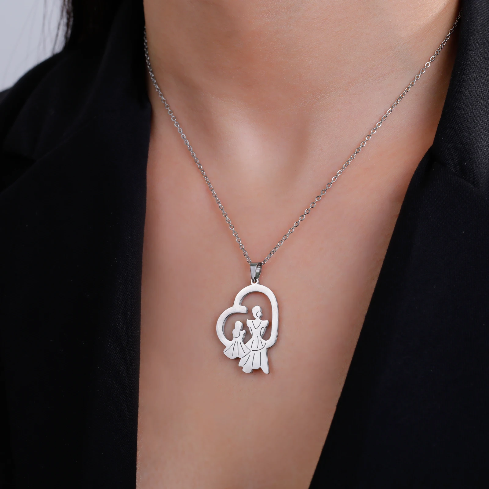 Unift Madre Figlia In Cuore Collane Donna Ragazza In Acciaio Inox Famiglia Amante Gioielli Moda Collo Catena Regalo Per La Mamma 2023