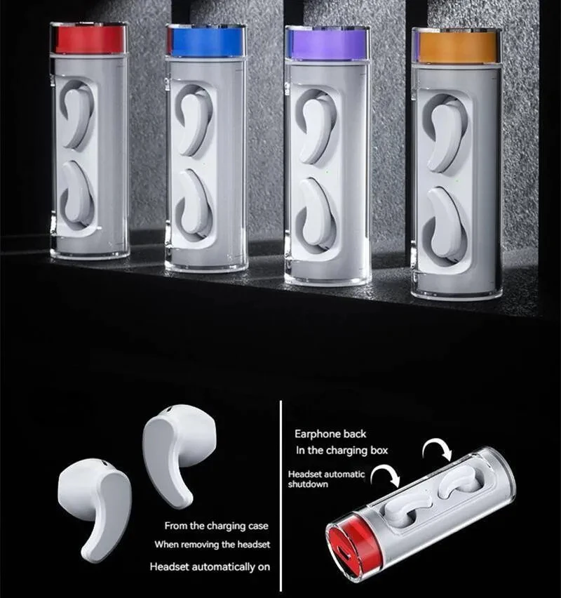 

TWS 5.3 PRO T6 Earbuds Rotating Spacecraft Transparent Bluetooth Earphones ProT6 Wireless Bluetooth headset for smart phone PC