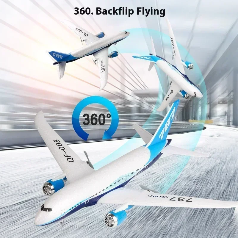 RC Boeing 787 Glider Qf008 2.4G Electric Remote Control Plane Three-Channel Fixed Wing Aircraft Passenger Jet Model Toy Kid Gift 5