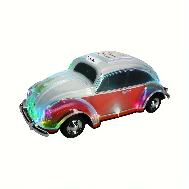 Portable Wireless Speaker Colorful LED Flash Light Car Shape Bluetooth Subwoofer Music Player USB FM TF AUX TWS Party Gift