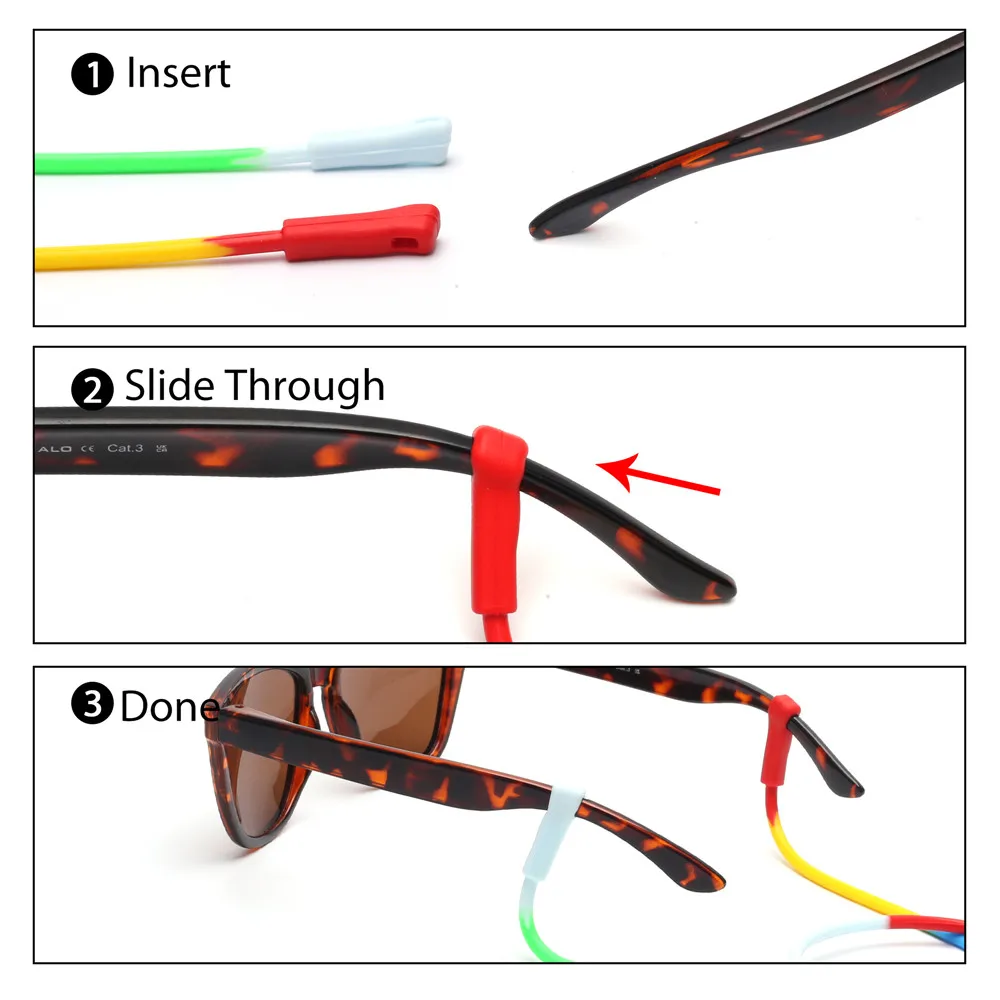 Glasses Straps JM Elastic Silicone Eyeglasses Strap Men Women Waterproof Sunlasses Accessory Chain Sports Glasses Ropes Cord Holder Lanyards