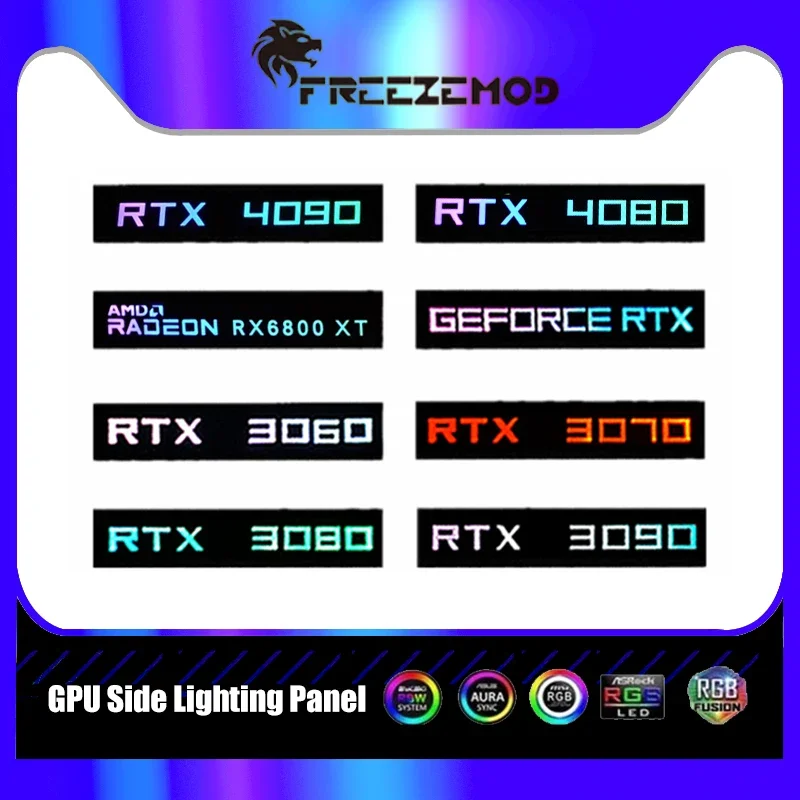 Zemod-placa Gráfica de Painel Lateral Rgb Rtx 4080 4090 3080 3090 Rx6900 Gtx Rog Gpu Modificar 5v 3pin Argb Aura Sync pc Case Mod Diy
