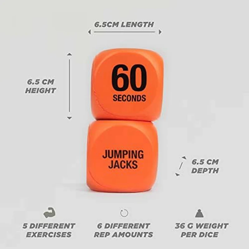 2Pcs Exercise Dice-Workout Dice Game For Cardio, Exercise Classes-Full Body Training Routine For Home & Gym game dice dice set