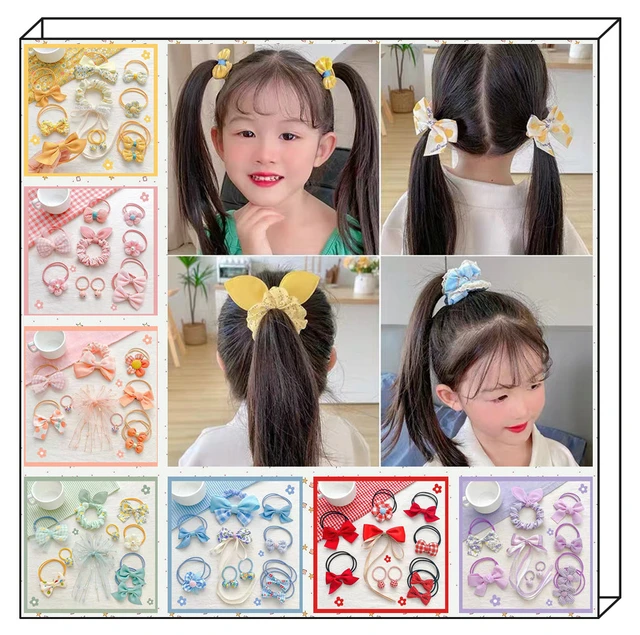 Accessoires de cheveux pour enfants, ensemble de coiffure avec nœud, cercle  de cheveux, corde, bandeau, jolis accessoires pour filles - AliExpress