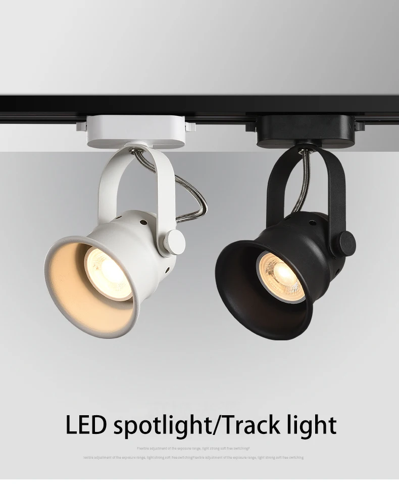 Description Picture 2 of itemLed Spotlight GU10 Bulb Track Light Surface Mounted Ceiling Lamp COB Rails 110V 220V Horn For Home Clothing Store Background