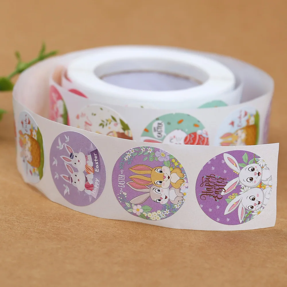 Easter Sticker 100-500 Pcs 2.5cm Kids Happy Easter Bunny Egg Cartoon