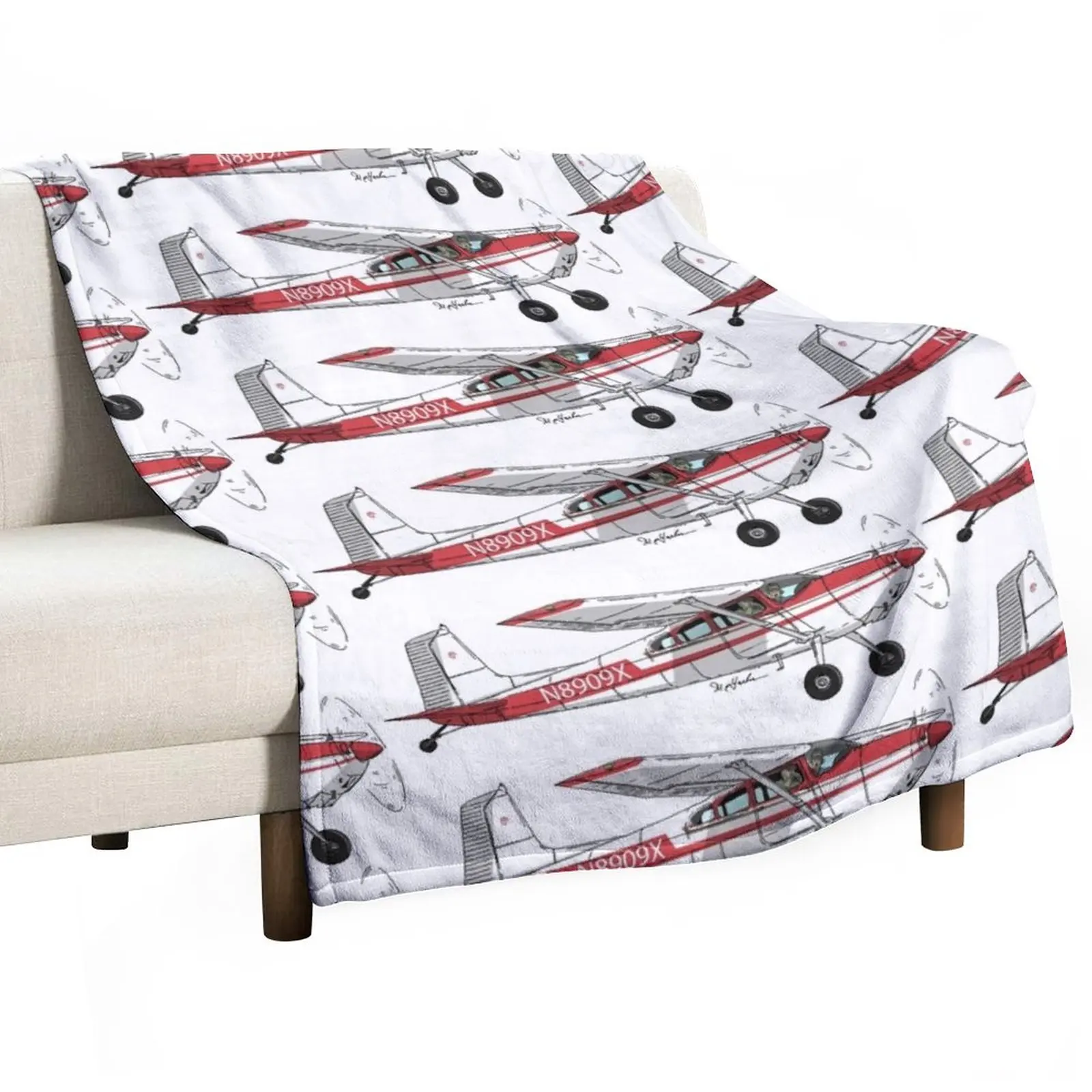 

Cessna 182 D N8909X Throw Blanket Fashion Sofa Blankets manga