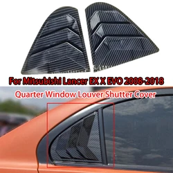 Rear Window Side Vent Shutter Louver Cover Trim For Mitsubishi Lancer EX X EVO 2008-2018 Car Accessories Auto Parts Carbon Fiber