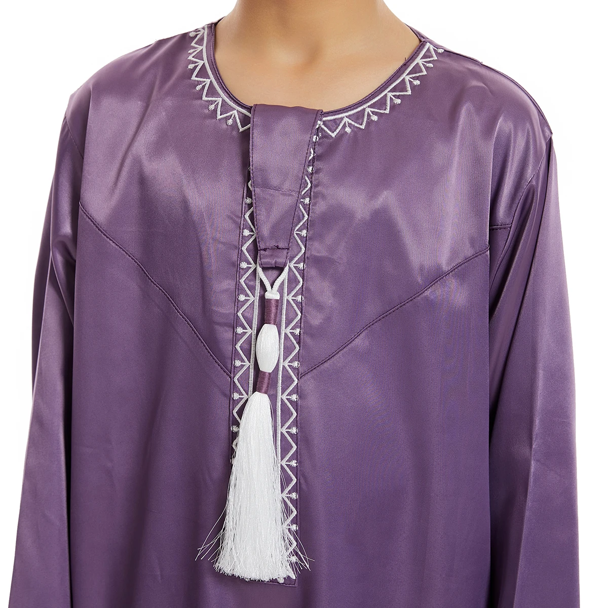 Ramadan Eid Muslim Kids Embroidery Tassel Robe Jubba Thobe Islamic Arab Boys Kaftan Children Abaya Traditional Clothes Turkey