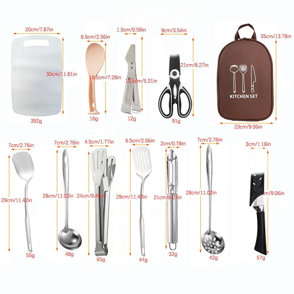 Borsa per la Conservazione degli Utensili da Campeggio - Borsa per Set di Utensili da Cucina da Campeggio, Borsa Portatile per Attrezzi da Campeggio, Adatta per la Conservazione di Utensili da Cucina - immagine 3