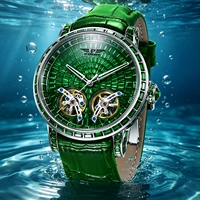Montre mécanique de luxe pour homme PINDU Design 2026, nouvelle montre à double tourbillon, verre saphir, étanche, bracelet en cuir 4