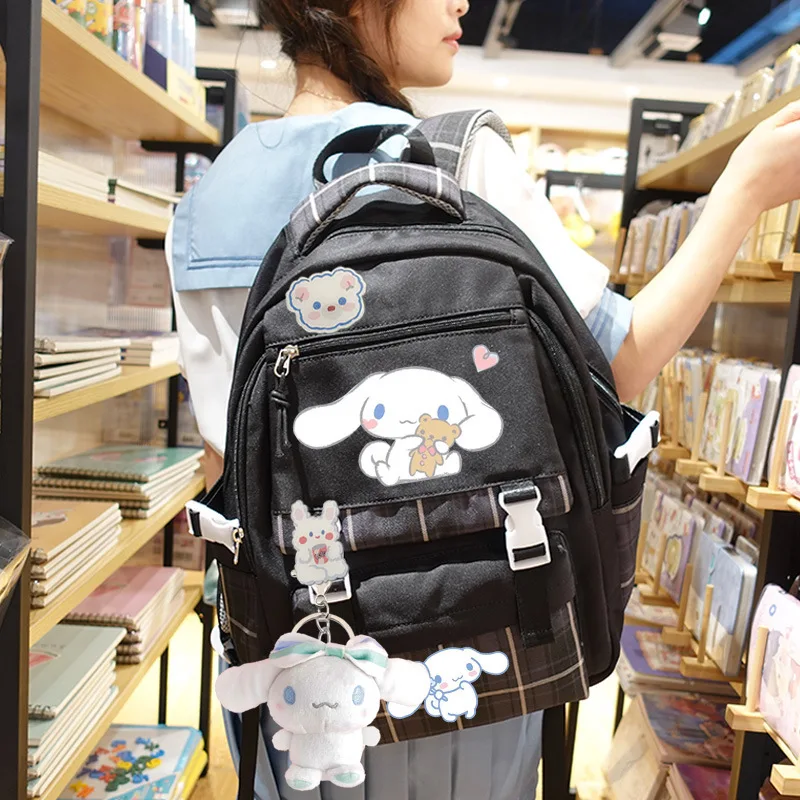 2023 Sanrio Cinnamoroll Baby Spine Protection Schoolbag Kawaii Cartoon Anime Primary School Girls Large Backpack Waterproof Gift