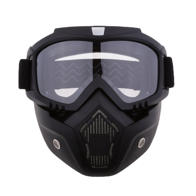 Motorcycle Riding Protector Helmet Goggles Detachable Face Mask