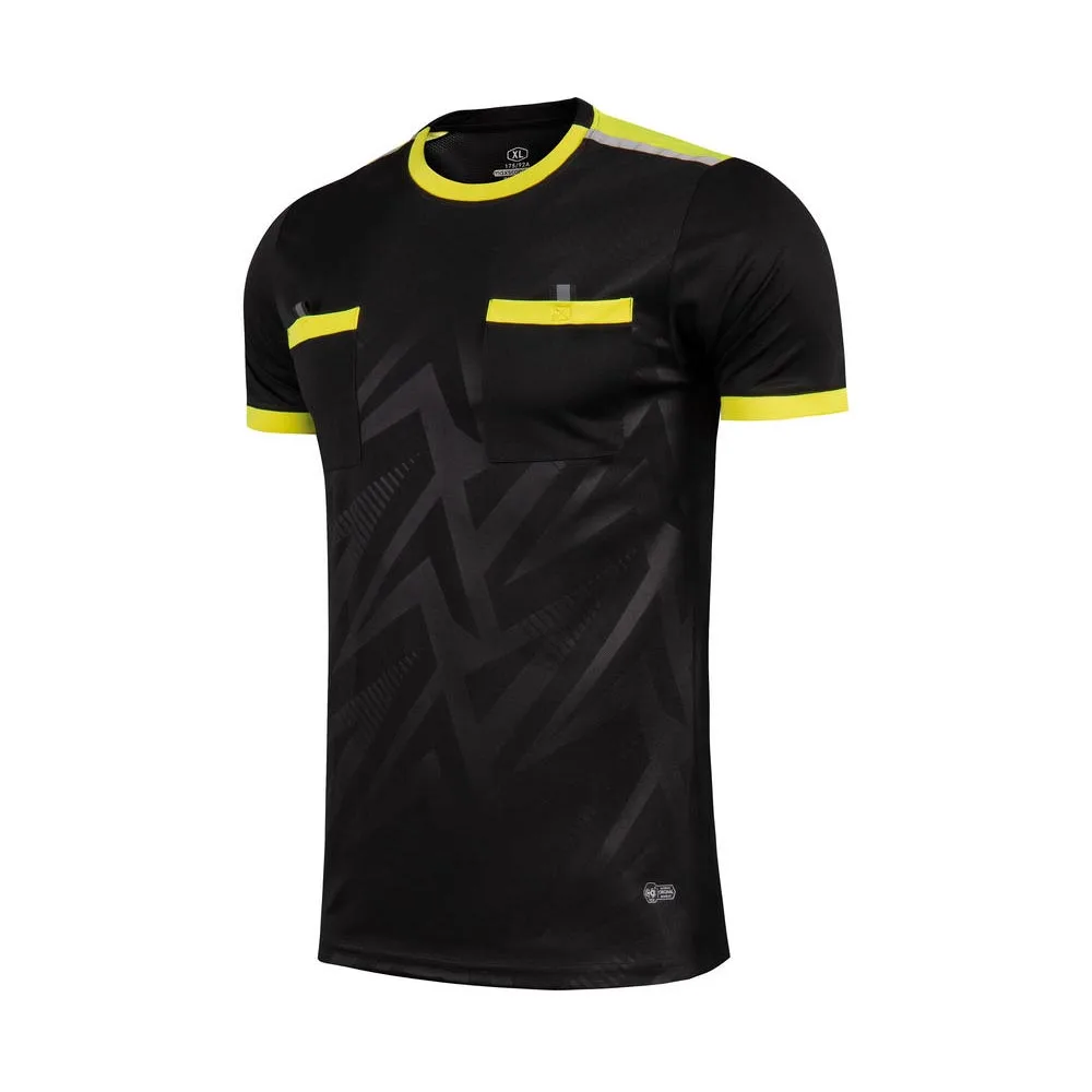 Professional Football Jerseys Men's Referee Uniforms Short Pocket Soccer Tracksuits Thailand Referee Judge Sportswear Print