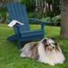 Outdoor Adirondack Chair Set Ergonomic Design 400lbs Capacity Weather Resistant Navy Blue Patio Furniture Set Easy Installation 2