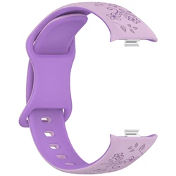 Two - Tone Floral Carved Soft Silicone Strap | Waterproof, Breathable (Purple Lavender)
