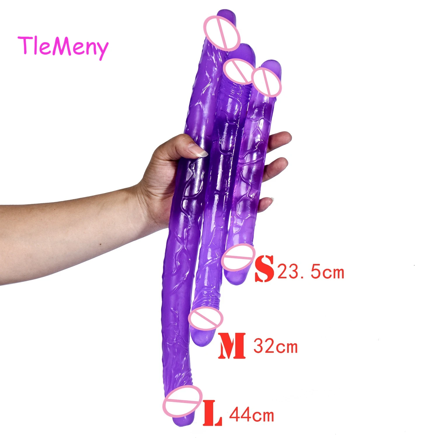 

TleMeny Soft Jelly Dildo Double Long Realistic Dildos Cock Lesbian Vaginal Anal Plug Flexible Fake Penis For Women Dildo Sex Toy