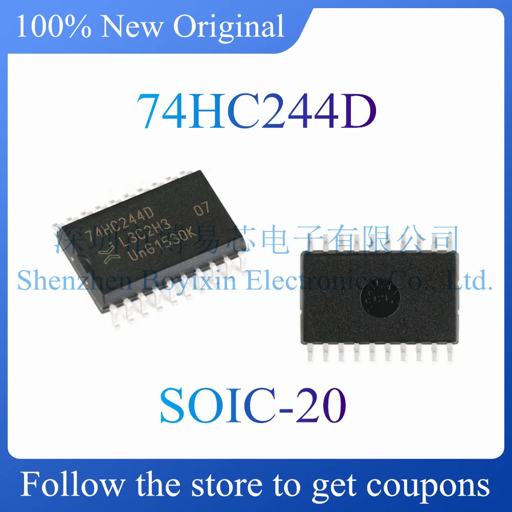 

NEW 74HC244D Original and authentic three-state output eight-way buffer and line driver chip. Package SOIC-20