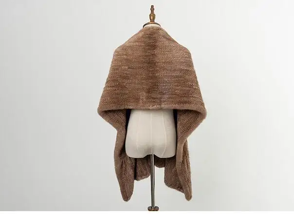 Neue Luxus frauen Echt Nerz FUR Schal Dame Mode Gestrickte Schals Wraps Winter Warme Weiche Schalldämpfer – Detail 18