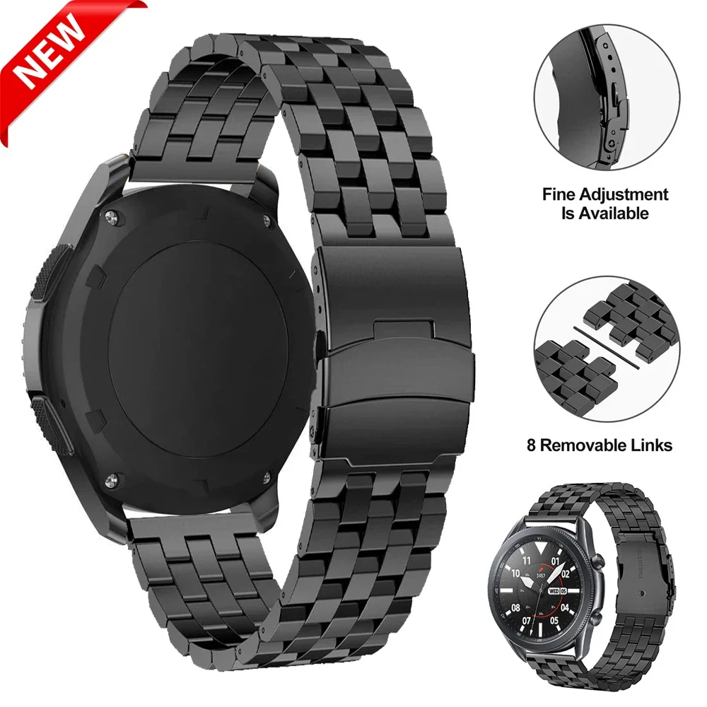 

Ремешок для часов Samsung Galaxy Watch 3 41 мм/45 мм, браслет из нержавеющей стали для Huawei Watch GT 2e, аксессуары для часов 20 22 мм