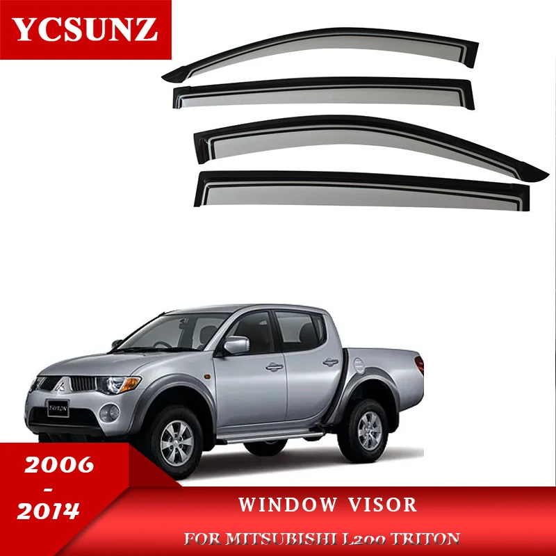 Car Window Visor Deflectors for Mitsubishi L200 Triton 2006-2014
