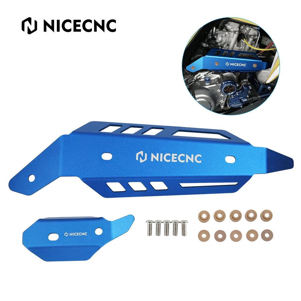 NICECNC For Yamaha RAPTOR 700 700R SE SPECIAL YFM700 YFM700R 2015-2022 Mid Pipe Heat Shield Cover Guard Protector ATV Blue Black atv cylinder head cover cap guard for yamaha raptor 700 700r special edition viking vi eps hunter grizzly 550 700 4x4