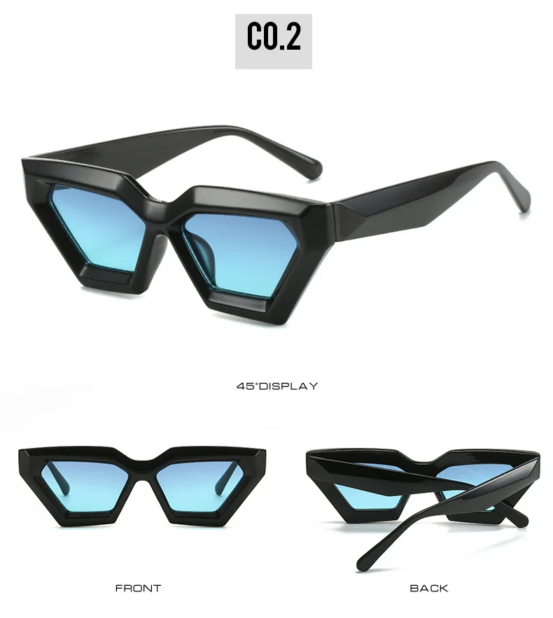 Kammpt Katzenauge übergroße Sonnenbrille Farbverlauf für Frauen Mode Retro stilvolle Trend Marke Design Outdoor Party Sonnenbrillen Brillen – Detail 7
