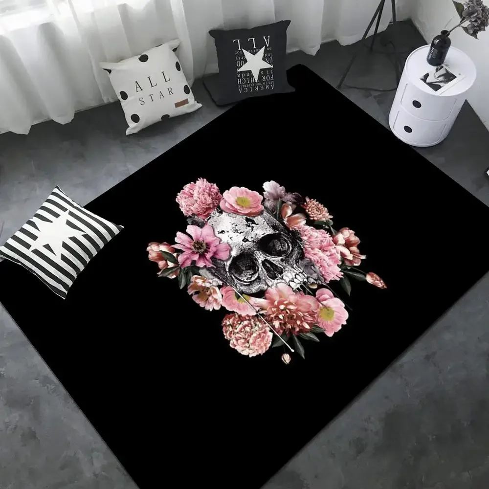 Skull bones ROSE Floor Mat Bathroom Mat INS Style Soft Bedroom Floor House Laundry Room Mat Anti-skid Welcome Doormat 3