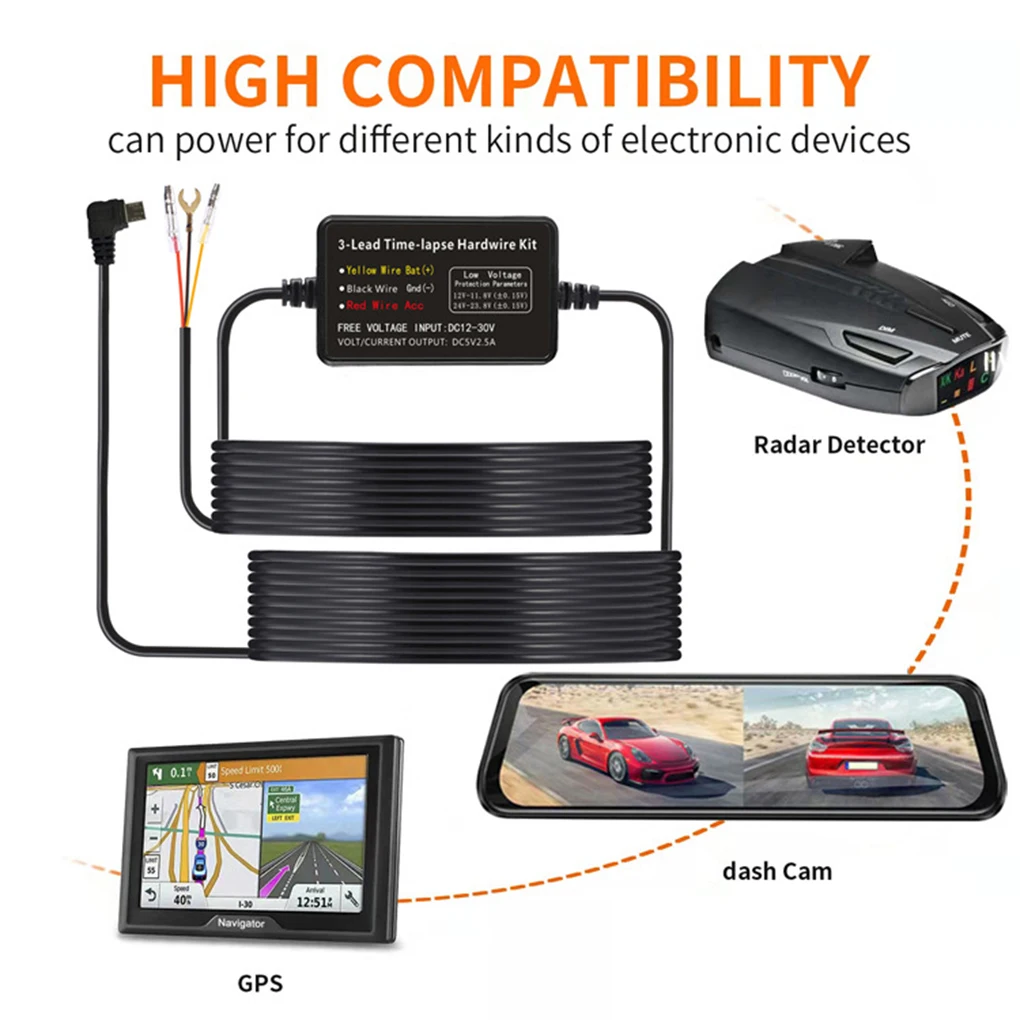 Universal Compatibility Type-C Hardwire Kit For DashCam Durable Fast  Charging Easy To Install - AliExpress