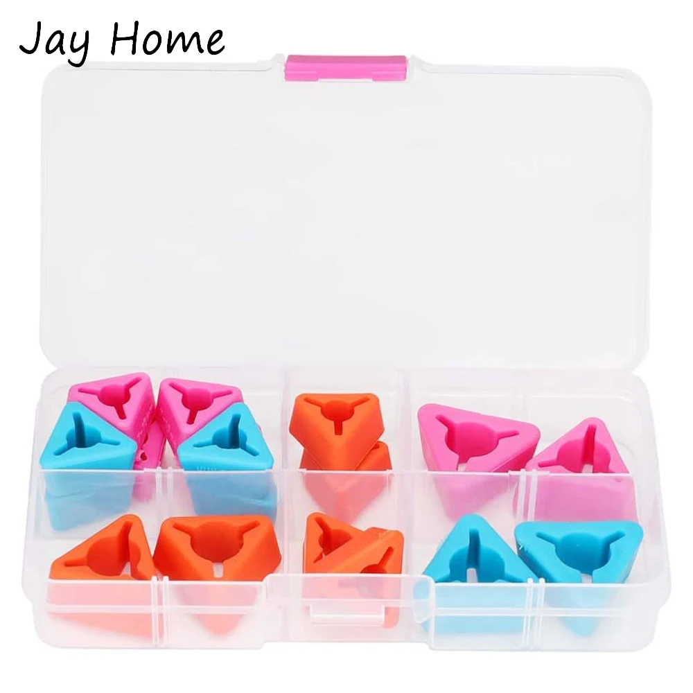 18PCSKnittingNeedlesPointProtectorsMultiColoredRubberKnit