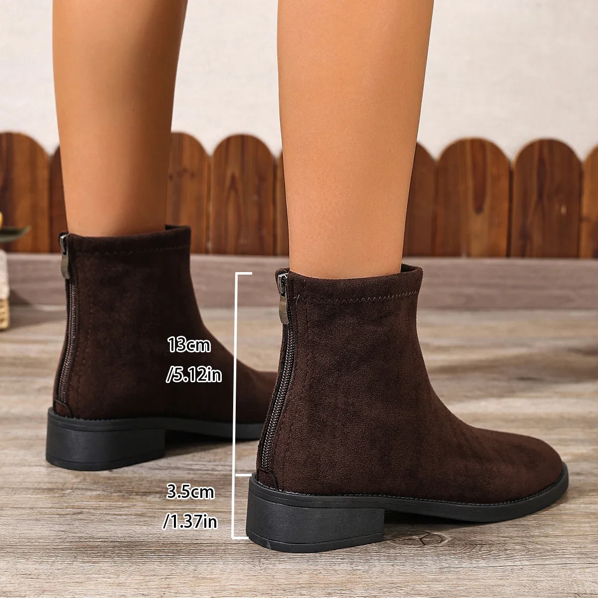 Suede Women's Boots Retro Fashion Women's Short Boots 2025 Autumn and Winter Single Boots Thick Heel Slim Womens Shoes